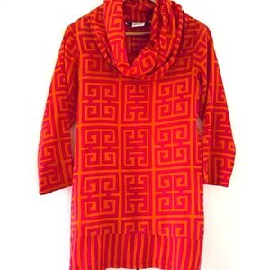 Gretchen Scott Designs Pink and Orange Cowl Neck Top Size Small